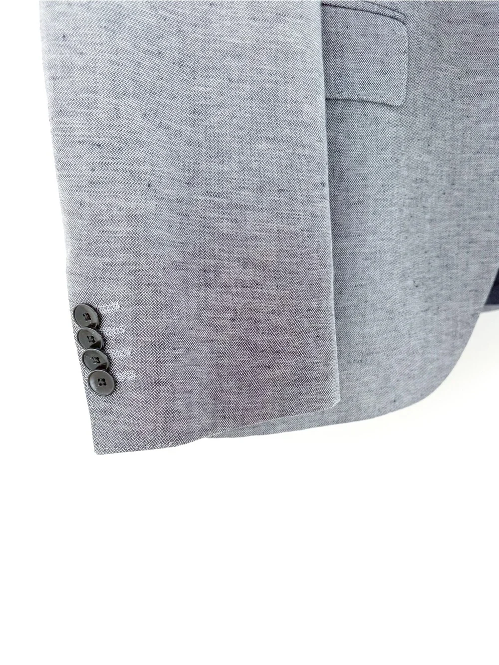 NEW Hugo BOSS Men's Light Gray Navy Blue Linen Suit Jacket and Pants 44R